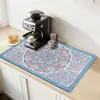 Tapete Protetor de Bancada de Cozinha, Tapete para Cafeteira, Tapete de Mesa Absorvente de Água e Óleo de Terra de Diatomáceas Anti-Manchas, Tapete para Secar Louça, Tapete Antiderrapante