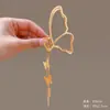 Nuevo Estilo Pinza para el Cabello de Perlas y Pedrería, Pinza de Tiburón Cuadrada Semi-Curva con Forma de Corazón para Mujer, Adorno Brillante para el Cabello con Pedrería