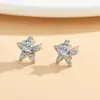 Brincos Populares Transfronteiriços de Zircônia, Brincos de Seis Garras, Moissanita em Formato de Coração, Brincos Geométricos em Formato de Coração Estilo Europeu e Americano Simulados, Venda por Atacado do Fabricante