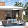 Sofá de Exterior Patio Balcón Exterior Villa Silla de Ratán Individual Tejido de Ratán Combinación Terraza Protección Solar Ocio Muebles de Jardín