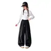 Pantalones Cargo para Niñas Primavera y Otoño 2026 Nuevo Estilo Holgados de Pierna Ancha para Niños Mayores Casual Versátil Color Sólido Pantalones Largos