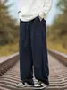 Pantalones de Trabajo Azul Marino para Hombre Verano Estilo Cityboy Japonés Pantalones Trendy Sueltos Rectos Casuales