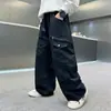 Ropa de Otoño para Niños Pantalones Estilo Primavera y Otoño 2026 Nuevos Pantalones Cargo Niños Grandes Casual Pierna Ancha Pantalones Largos de Otoño Niños Tendencia