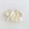 Nuevo Vestido de Bebé Niña Otoño Romper Floral de Burbuja Manga Larga Mono de Malla Princesa para Primer Mes