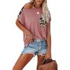 Beize Primavera/Verano 2022 Nueva ropa europea y americana para mujer Venta caliente en Amazon camiseta sin hombros con estampado de leopardo y costuras top transfronterizo para mujer