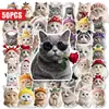 50 Piezas de Pegatinas de Gato Mascota Lindas y Curiosas de Compra Directa Transfronteriza para Diarios, Decoraciones de Gato, Pegatinas de PP Graffiti para Fundas de Teléfono Impermeables