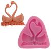 Fábrica direta cisne duplo rosa DIY açúcar assando bolo líquido silicone ferramenta molde de chocolate H2875