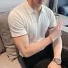 Camisa Polo de Manga Corta para Hombre, Mezcla de Lyocell y Lino, Estilo 'Old Money' de Verano 2026, Transpirable, Amigable con la Piel, Camiseta con Rayas Huecas
