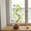 Fun-b273 Planta Verde Fresca Enredadera Pájaro Exterior Balcón Ventana de Cristal Pegatina Decoración Embellecimiento Hogar
