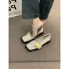 Sapatos Mary Jane quadrados retrô para mulheres, novo estilo de primavera 2025, boca rasa, sola macia, salto baixo, sapatos de trabalho estilo francês.
