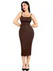 Vestido de yoga seamless de una pieza más vendido transfronterizo europeo y americano, falda moldeadora, vestido ajustado reductor de cintura y vestido de cuello halter