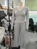 2026 Bestseller de Amazon Traje Casual para Mujer con Cuello en V de Manga Larga y Pantalones de Pierna Ancha con Cordón En Stock Venta al por Mayor
