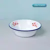 Bol Profundo de Esmalte Nostálgico para Arroz y Platos, Bol Profundo de Esmalte para el Hogar, Bol Grueso Antiguo para Fideos, Vajilla de Esmalte