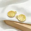 Cobre bañado en oro, retiene el color, dije de cabeza de tigre de doble cara, colgante de amuleto de la suerte, accesorio de joyería hecho a mano para pulseras y collares