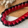 Acessórios de Renda Plissada com Bolinhas Pretas e Rosas de Camada Dupla Material DIY Feito à Mão Tábua de Pintura Fita Acessórios de Cabelo Material para Caderno Decorativo