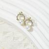 Agulha de Prata S925 Estilo Coreano Novos Brincos Versáteis Elegantes Brincos Franceses Retrô Micro-Cravejados Zircônia Pérola Acessórios Simples para Orelha