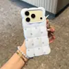 Adecuado para funda de teléfono iPhone 17, funda suave y linda de encaje ondulado con volantes, diseño fresco de lunares, funda nube Apple 18