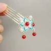 Novo Leque de Strass com Borla Antiga Presilha Lateral Bico de Pato Alto Senso Elegante Leque Grampo de Cabelo Elegante Headwear Cheongsam
