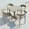 Conjunto de mesa redonda pequena e cadeiras de aço carbono para varanda, estilo casual e moderno, para cafeteria e loja de chá com leite, mesa de jantar externa