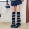 Calcetines acampanados de punto de pierna ancha a rayas Otoño e invierno japoneses Milenio y2g Harajuku retro JK lote de fabricante de cubrepiernas de lana
