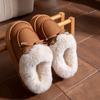 Zapatillas de Algodón para Mujer Otoño e Invierno 2025, para Interior y Hogar, Zapatillas Peludas Antideslizantes de Suela Gruesa Cálidas para Hombre, para Uso Exterior