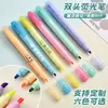 Resaltador de Doble Punta Personalizado con Llave Marcadora de Alto Valor, Bolígrafo Marcador Color Caramelo y Bolígrafo para Manual con Logo Imprimible