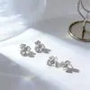 Brincos de Flor de Orquídea Borboleta Novo Estilo para Mulheres, Pino de Prata S925, Delicados e Elegantes, Brincos Modernos e Versáteis, Acessórios de Orelha Levemente Luxuosos e Simples