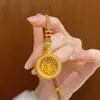Loja de Ouro Mesmo Estilo Banhado a Ouro Cravejado de Diamantes Bússola Giratória Amarela Deus da Riqueza Caixa Gawu Pingente Colar Colar do Deus da Riqueza Atacado