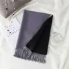 Bufanda Gruesa de Alta Calidad para Mujer, Exportación Coreana Otoño e Invierno, Nuevo Chal Largo de Doble Cara con Bloques de Color, Bufanda Cálida para el Cuello para Mujer