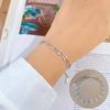 [Aço Titânio Corpo Inteiro] Corrente de Pulseira de Relógio Romana Personalizada Dongdaemun Contas Redondas Ouro Forjado Pulseira Feminina Celebridade da Internet Retro Namoradas