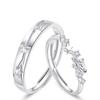 Novo Anel de Frequência do Amor Anel de Casal Casual Nicho Estrela Terra Diamante Ajuste Aberto Masculino e Feminino