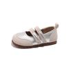 Zapatos Pequeños de Cuero para Niñas 2025 Nuevo Estilo Princesa Zapatos de Suela Suave Verano con Falda Zapatos Plateados Tipo Frijol Zapatos para Niños
