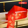 Cinta Roja de Año Nuevo Estampado en Caliente Encriptada Cinta de Empaque Feliz Año Nuevo Estampado en Caliente Palabras Felices y Bendición Cinta Decorativa