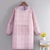 Delantal Hanhanban de manga larga para mujer para cocinar en la cocina, anti-manchas, transpirable, poliéster-algodón, delantal cómodo, ropa de trabajo para hombres en la industria de la restauración