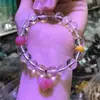 Pulseira Original de Cristal Branco Natural e Cera de Abelha, Pulseira Wenwan de Ágata Yanyuan em Formato de Pêssego Estilo Chinês Novo para Mulheres, Peça Única Atacado