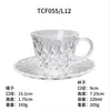 Exquisito Juego de Taza y Platillo Rayado, Taza de Café Doméstica de 220ml con Asa, Juego de Tazas para Bebidas de Té con Leche al por Mayor