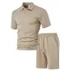 Conjunto de Camisa Polo de Manga Corta para Hombre Estilo Europeo 2026 Verano Nuevo Conjunto Casual de Shorts para Vacaciones