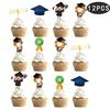 Decoración para fiesta de graduación 2025, tarjeta para pastel, ambiente para aula escolar, diseño, adorno para pastel al por mayor