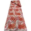 Tela hueca con bordado floral de color contrastante Tela soluble en agua para vestido de novia directo del fabricante