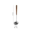 Espátula y Cuchara de Acero Inoxidable 304 con Mango de Madera de Nogal, Utensilio de Cocina Doméstico Anti-quemaduras, Herramienta Pequeña de Cocina, Espátula para Saltear, Espátula para Champiñones