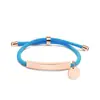 Pulsera de Cuerda de Mano Multicolor Transfronteriza Europea y Americana Material en Blanco Punto Accesorios Redondos Pequeños Grabado Regalo Pulsera de Acero Inoxidable