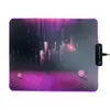 Mouse Pad de Vidro Fotovoltaico E-Sports Rgb Luminoso Pad de Vidro Arredondado Mouse Pad Luminoso Colorido Neon Tapete de Mesa