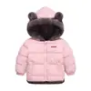 Jaquetas de Penas Infantis Outono e Inverno 2024, Jaquetas de Veludo e Algodão de Inverno para Bebês, Roupas de Exterior Acolchoadas de Algodão para Meninos e Meninas