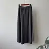 Falda midi de punto minimalista estilo coreano para mujer, nueva colección otoño/invierno 2026, de cintura alta, adelgazante, corte holgado, falda línea A suave y cómoda con dobladillo acampanado
