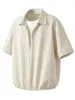 Camisa Polo Listrada Azul Claro Manga Curta Masculina Verão Fina Gola Meio Aberta Camisa Estilo Americano Jovem Manga Curta