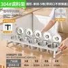 Caja de condimentos de acero inoxidable con compartimentos para condimentos, mermelada e ingredientes en polvo para hielo, adecuada para puestos
