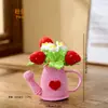 Exquisita regadera de ganchillo hecha a mano, adorno para plantas, linda y relajante, adecuada para decoración de escritorio y como regalo hecho a mano