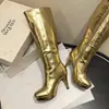 Botas altas hasta el muslo para mujer de otoño/invierno 2026, de punta, plisadas, de tacón alto, no hasta la rodilla, con un tacón esbelto