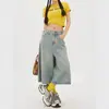 Shorts Vaqueros Acampanados Cortos 2025 Verano Delgados Retro Americano Cintura Alta Sueltos Moldeadores Rectos Longitud Media para Mujer