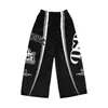 Calças Novas da Moda Outono e Inverno 2025 Calças Casuais com Estampa de Letras Largas Marca da Moda Unissex Personalidade Calças de Pernas Largas